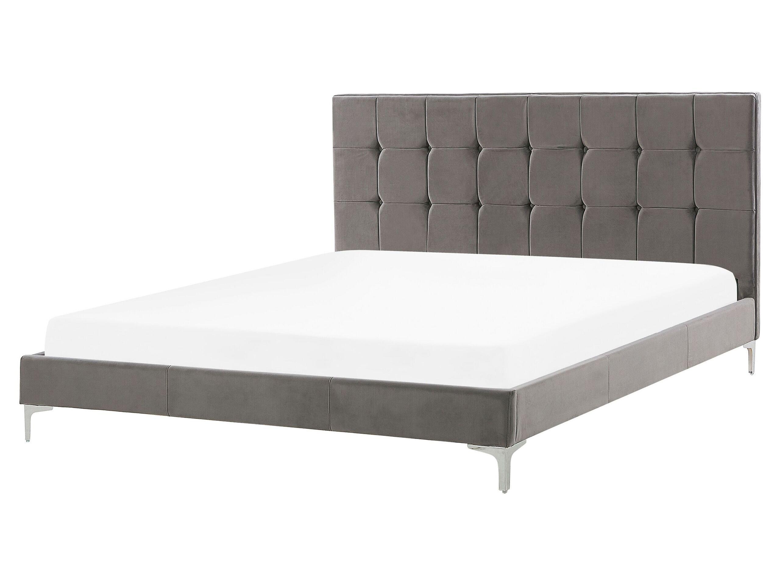 Beliani Bett mit Lattenrost aus Samtstoff Modern AMBERT  