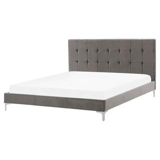 Beliani Bett mit Lattenrost aus Samtstoff Modern AMBERT  