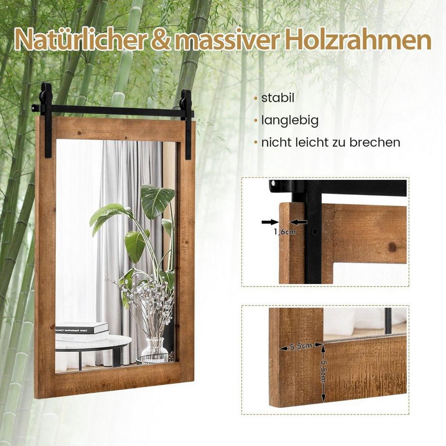 Northix Wandspiegel mit Holzrahmen  