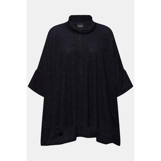 Ulla Popken  Shirt, oversized, Glitzer-Effekt, Rollkragen, Halbarm 