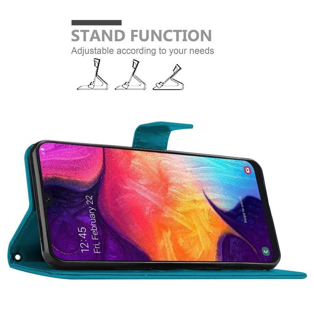 Cadorabo  Hülle für Samsung Galaxy A50 4G / A50s / A30s Blumen Design Magnetverschluss 