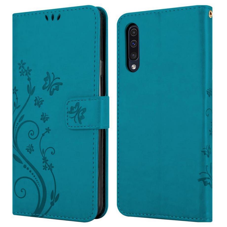 Cadorabo  Hülle für Samsung Galaxy A50 4G / A50s / A30s Blumen Design Magnetverschluss 