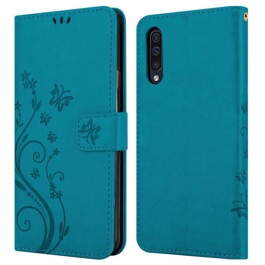 Cadorabo  Hülle für Samsung Galaxy A50 4G / A50s / A30s Blumen Design Magnetverschluss 