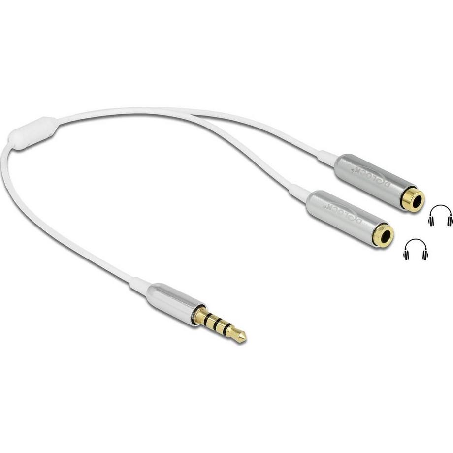 DeLock  Audio Splitter Klinkenstecker 3.5 mm 4 Pin  2 x Klinkenbuchse 3.5 mm 4 Pin 