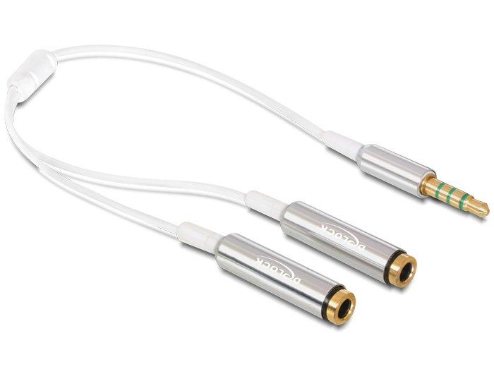 DeLock  DeLOCK 65576 câble audio 0,25 m 3,5mm 2 x 3.5mm Blanc 