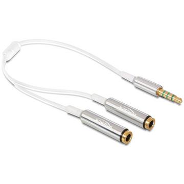 DeLOCK 65576 câble audio 0,25 m 3,5mm 2 x 3.5mm Blanc