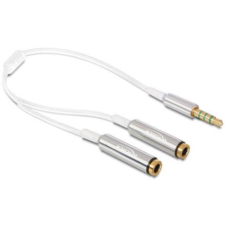 DeLock  DeLOCK 65576 câble audio 0,25 m 3,5mm 2 x 3.5mm Blanc 