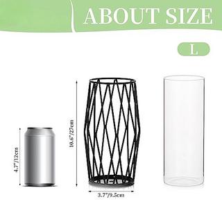 Alopini Glasblumenvase mit geometrischem Metallregal, kristallklares Terrarium Pflanzgefäß  