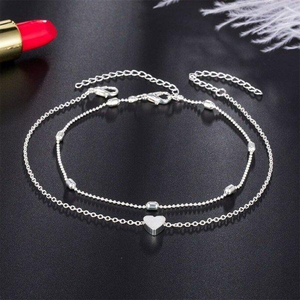 eStore  Bracelet de cheville, 2x - Argent 