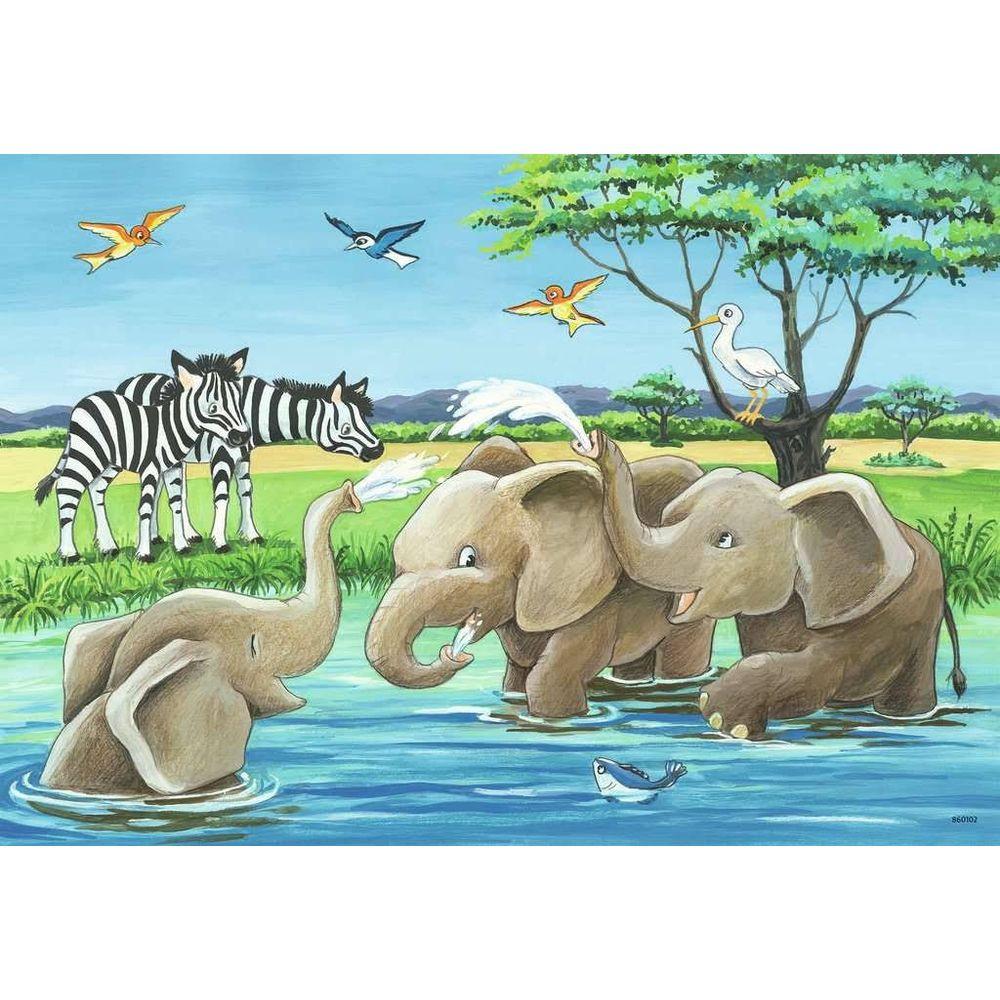 Ravensburger  Puzzle Tierkinder aus aller Welt (2x12) 