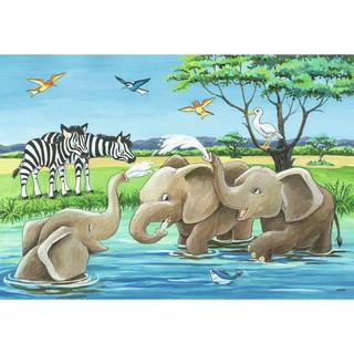 Ravensburger  Puzzle Tierkinder aus aller Welt (2x12) 