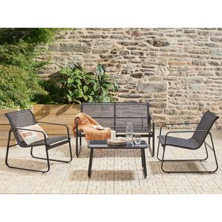 Beliani Set lounge pour jardin en Acier Industriel BARREA  