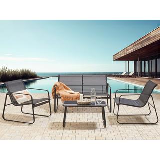 Beliani Set lounge pour jardin en Acier Industriel BARREA  