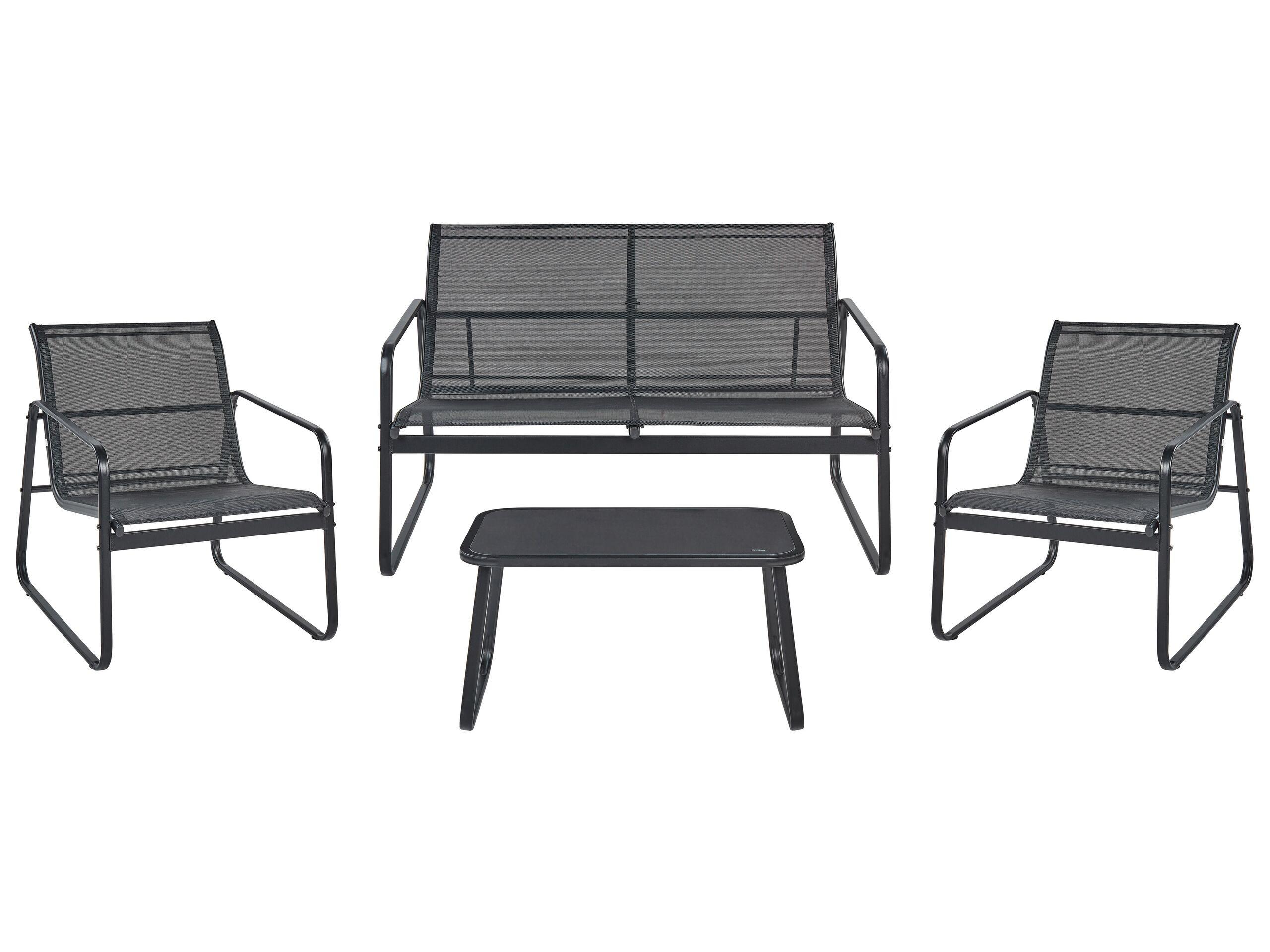 Beliani Set lounge pour jardin en Acier Industriel BARREA  