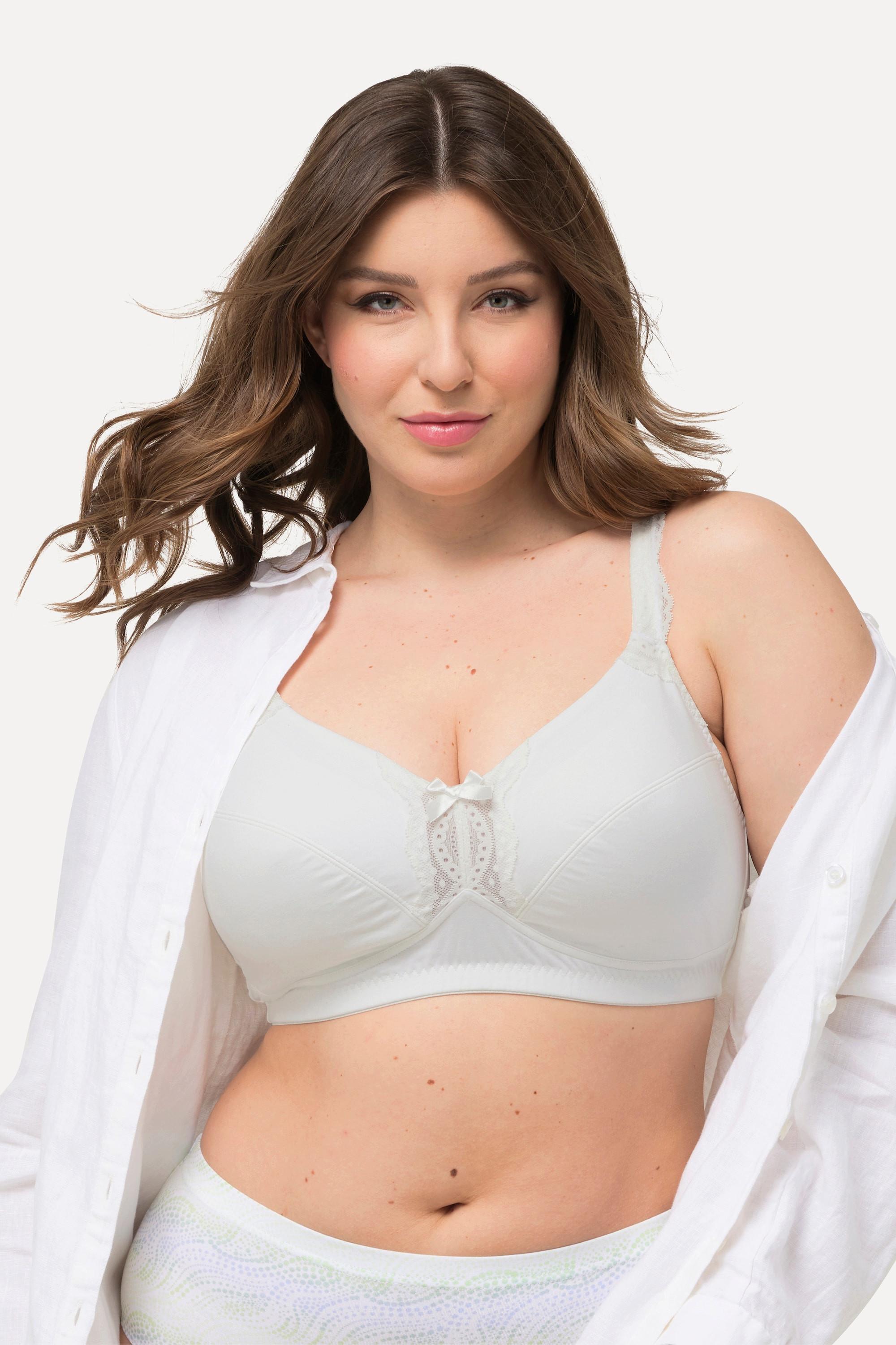 Ulla Popken  Soutien-gorge souple sans armatures avec détail en dentelle - bonnet C-E 