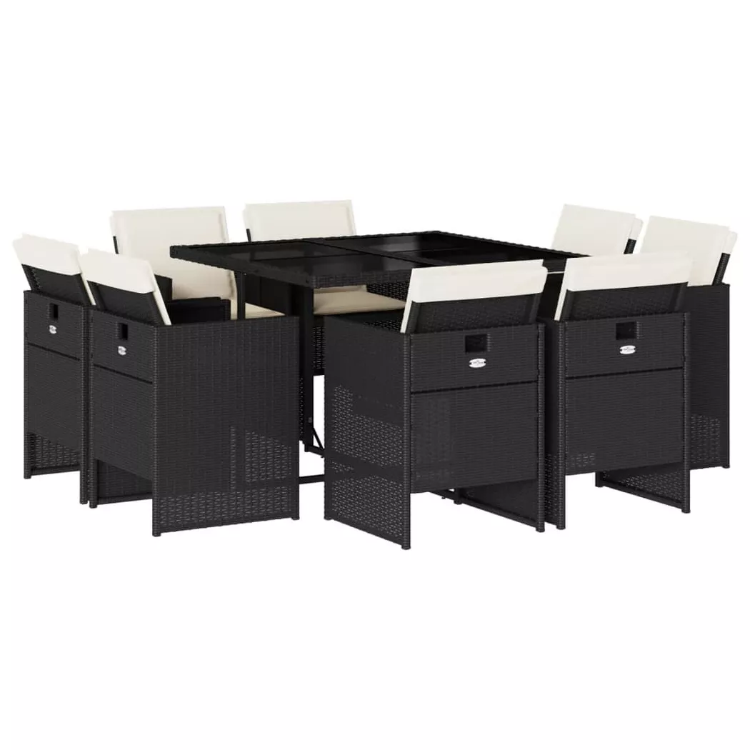 VidaXL - Garten essgruppe poly-rattan, One Size, Schwarz
