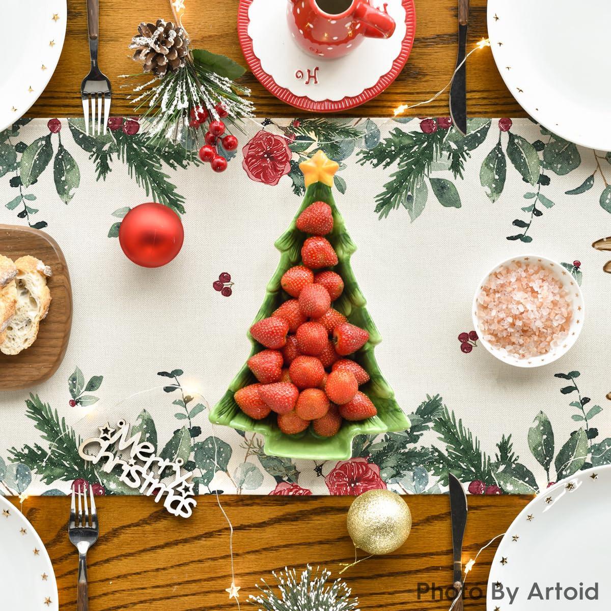 Alopini Décoration saisonnière hivernale pour table de cuisine Décoration intérieure pour fêtes de fin d'année  