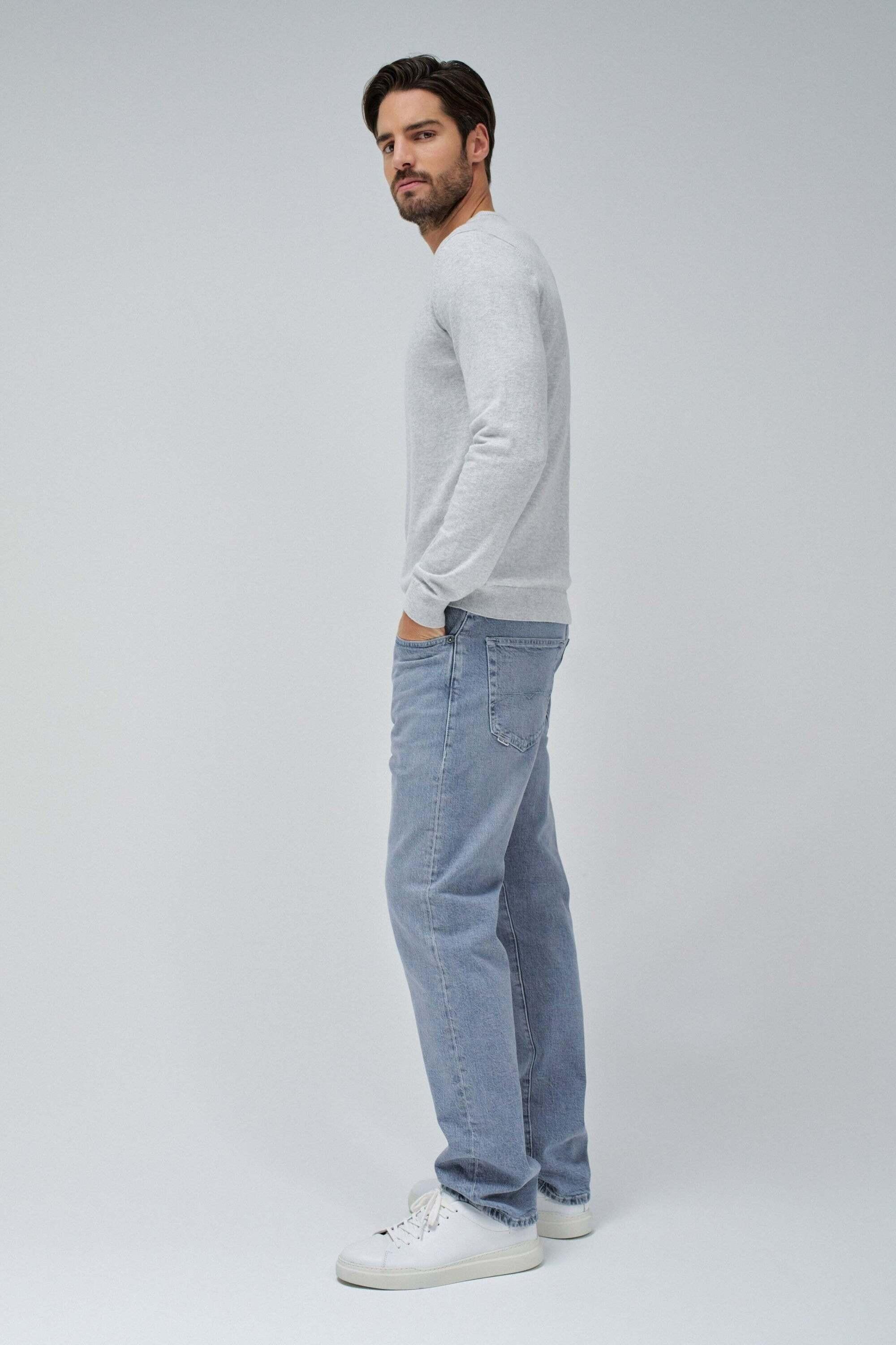 Salsa Knit Henley Pullover con dettagli in jersey sul colletto  