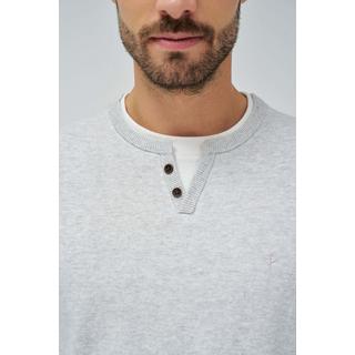 Salsa Knit Henley Pullover con dettagli in jersey sul colletto  
