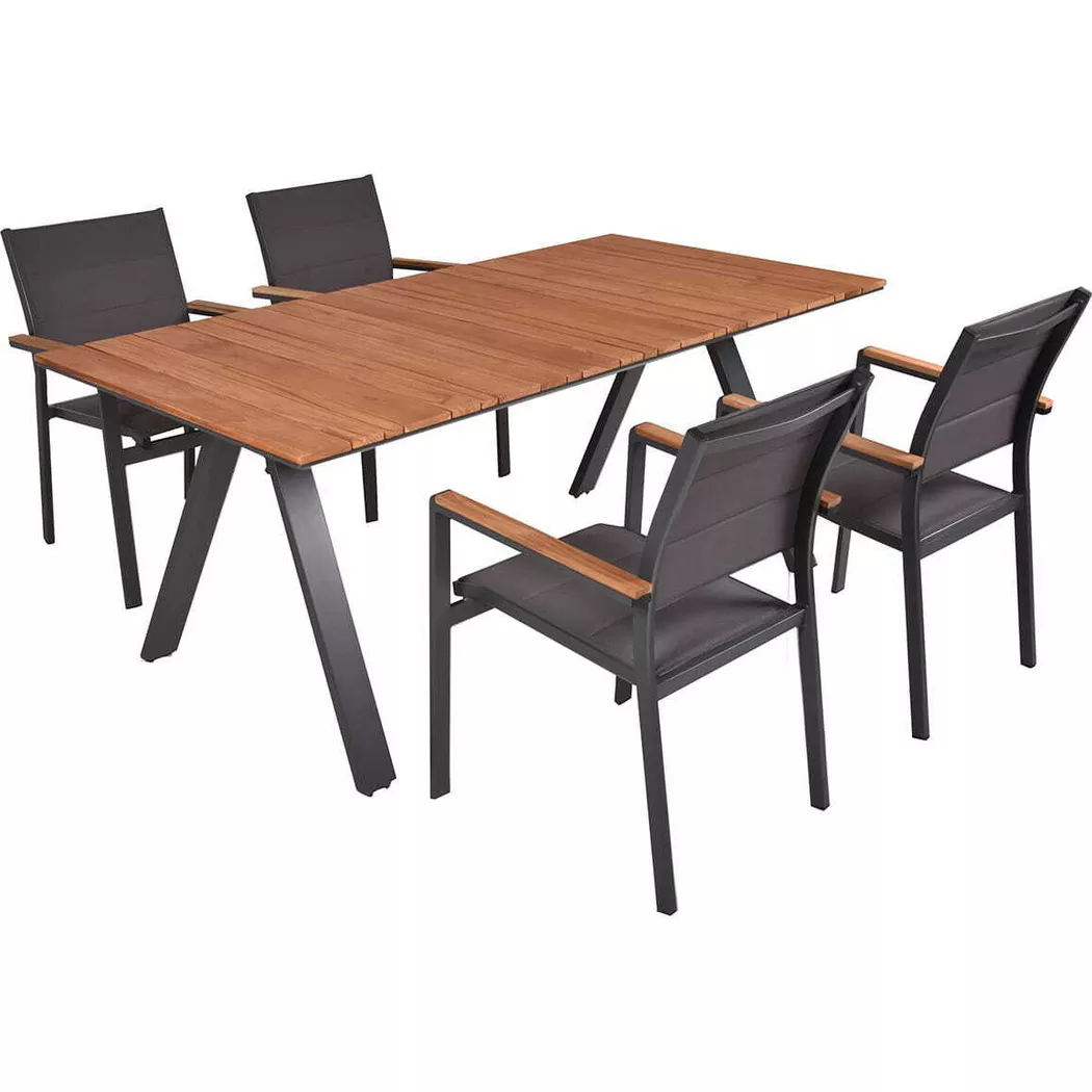 mutoni pleasure - Ensemble de salle à manger de jardin Davina III (5 pièces), One Size