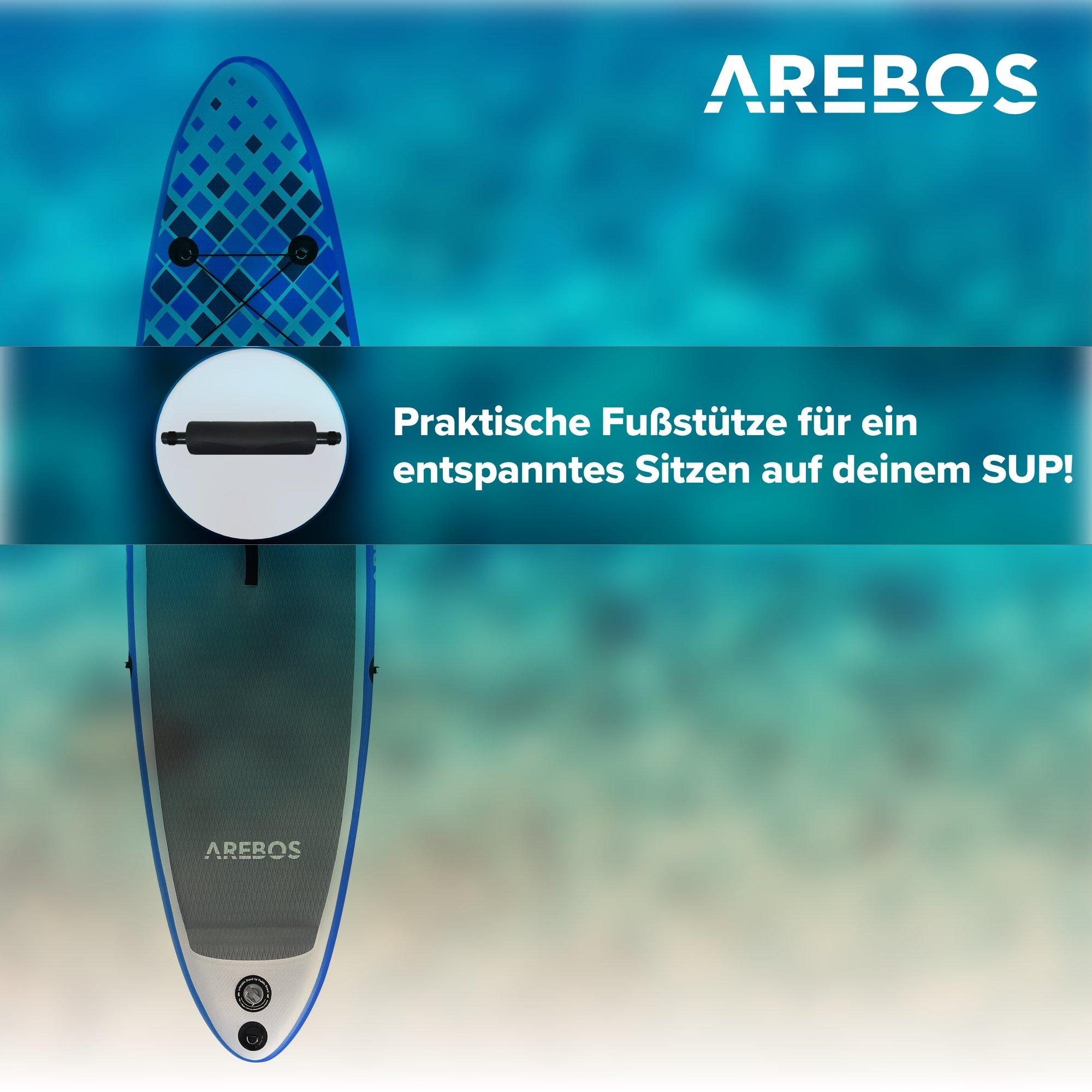 Arebos  Poggiapiedi per tavola SUP Stand Up Paddle 32 cm, ⌀ Tubo 2,2cm universell 