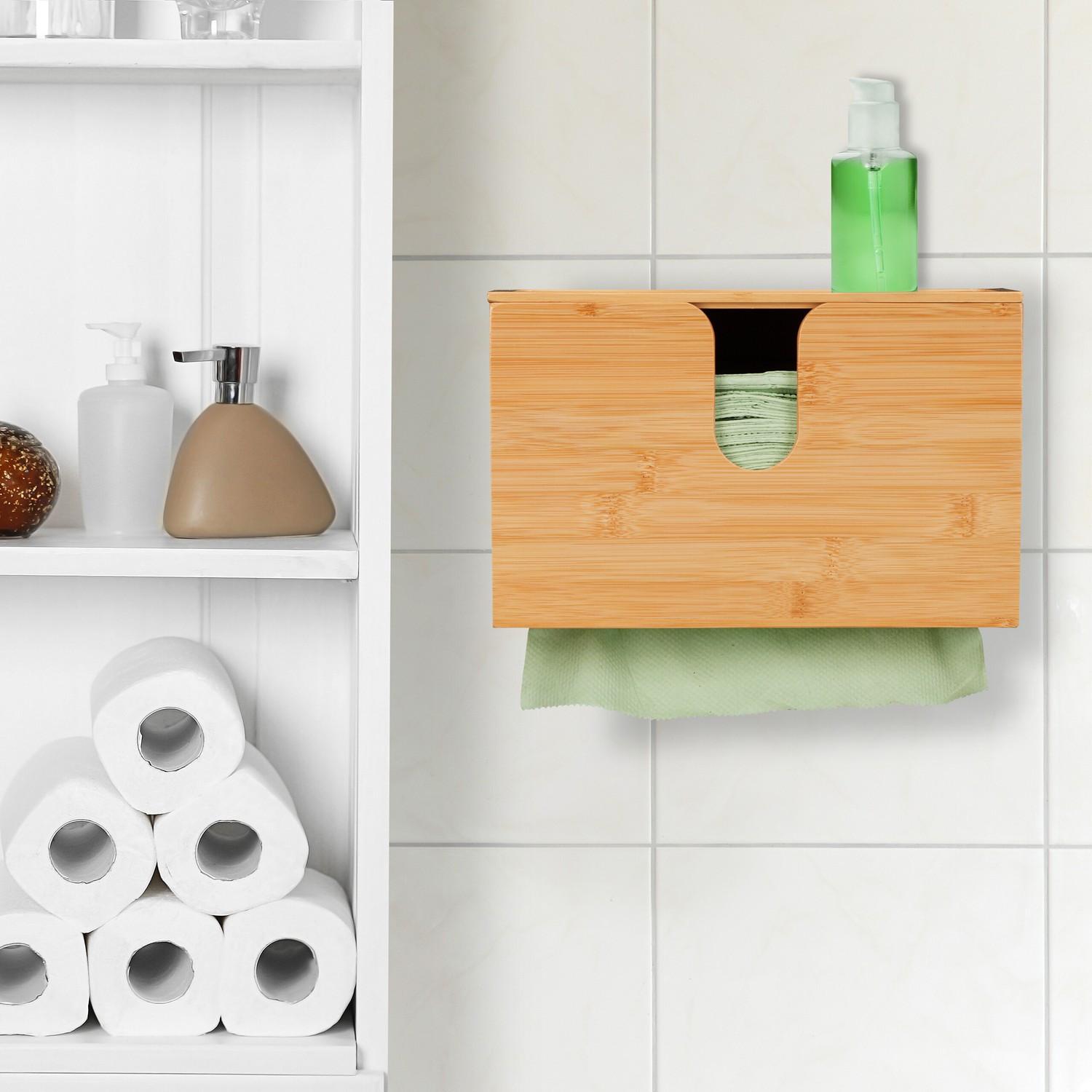 Northix Papierhandtuchspender Bambus mit Deckel  