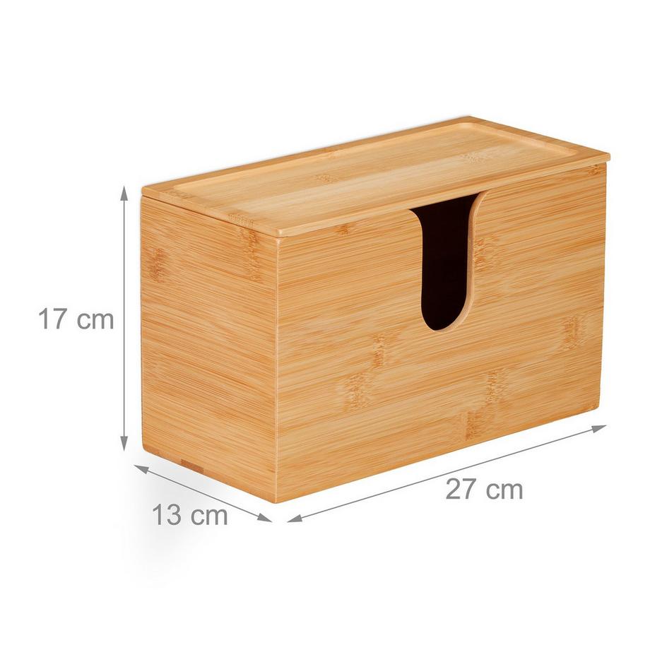 Northix Distributeur d'essuie-tout en bambou avec couvercle  