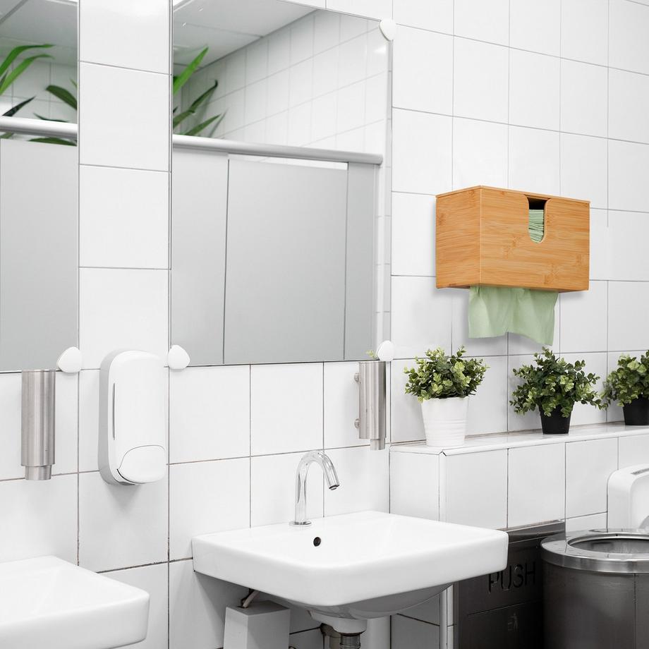 Northix Distributeur d'essuie-tout en bambou avec couvercle  