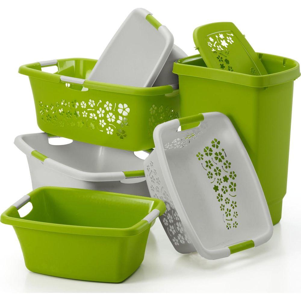 rotho Rotho Flowers porta biancheria 12 L Rettangolare Polipropilene (PP) Bianco  