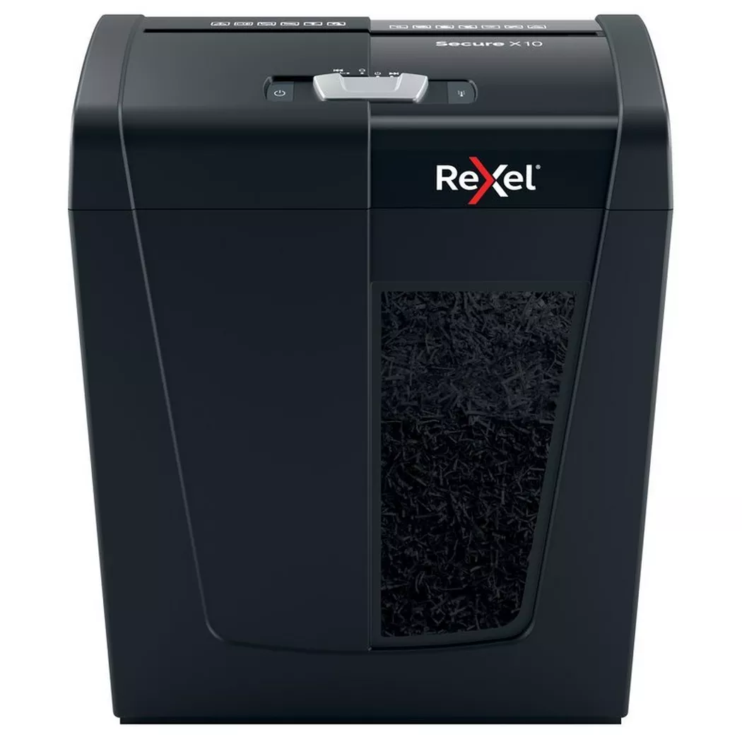 Rexel – Aktenvernichter Secure 2020124EU X10, P-4, 18lt, Schwarz