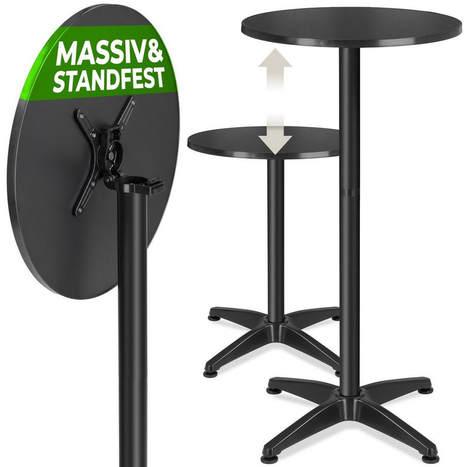 Table de bistrot en aluminium Viktor résistantes aux intempéries, pliables
