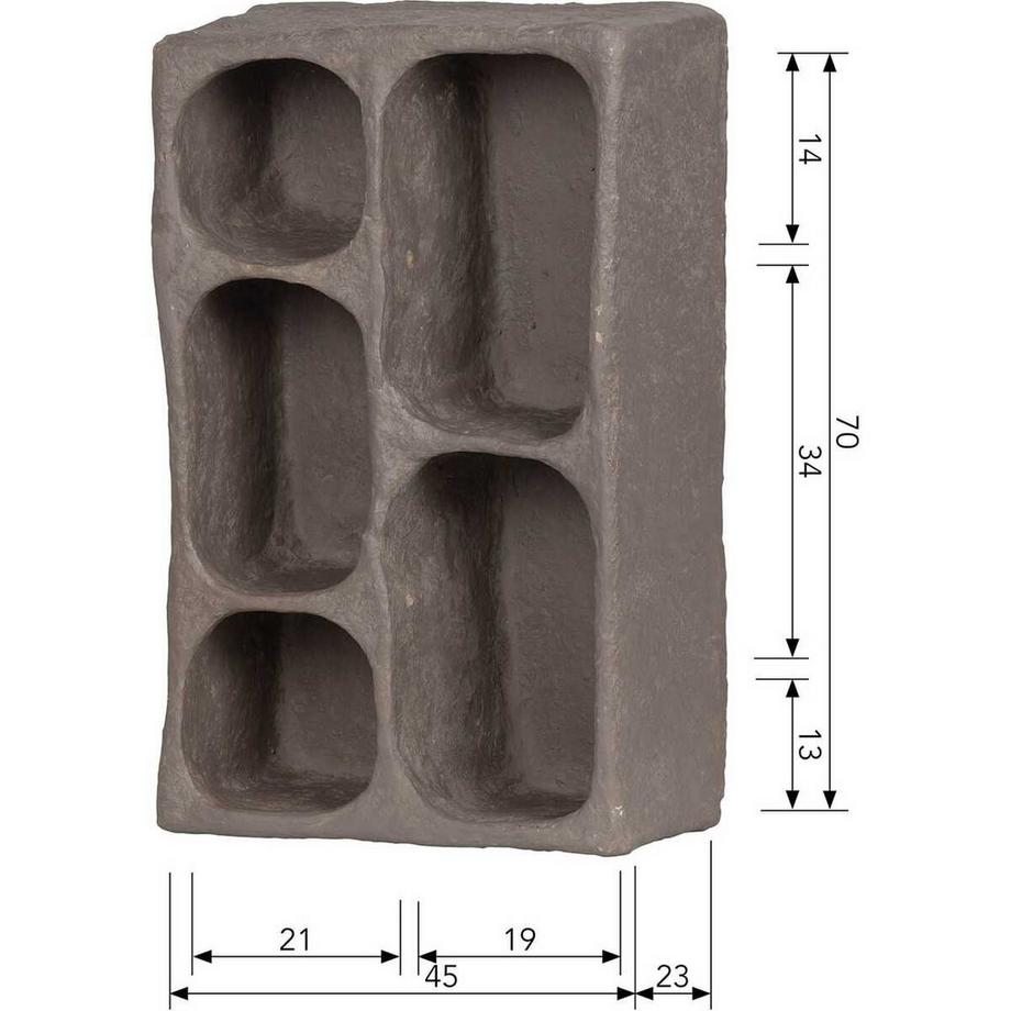 mutoni Étagère murale Clay papier mâché gris  