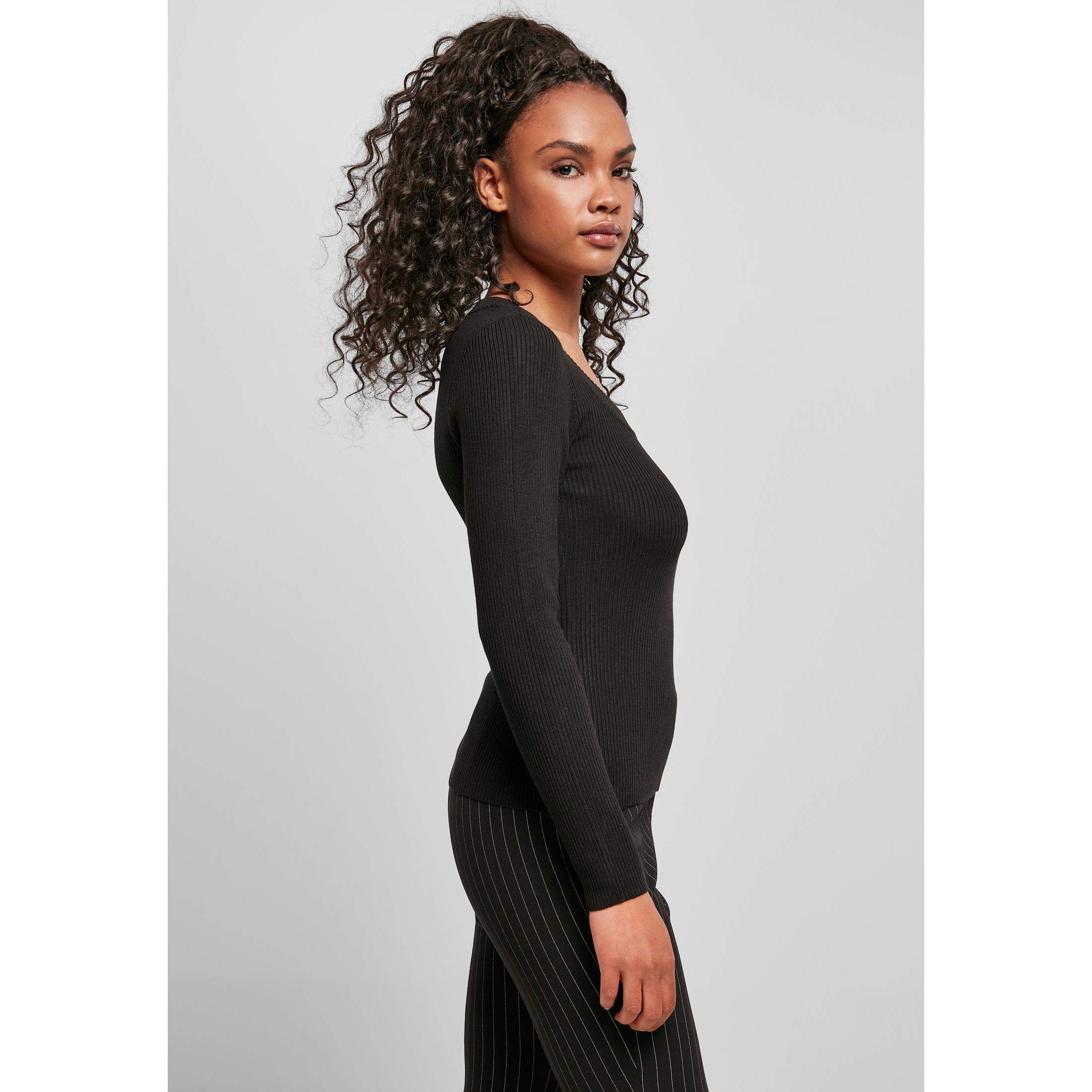 URBAN CLASSICS Damen Pullover mit weitem Ausschnitt  