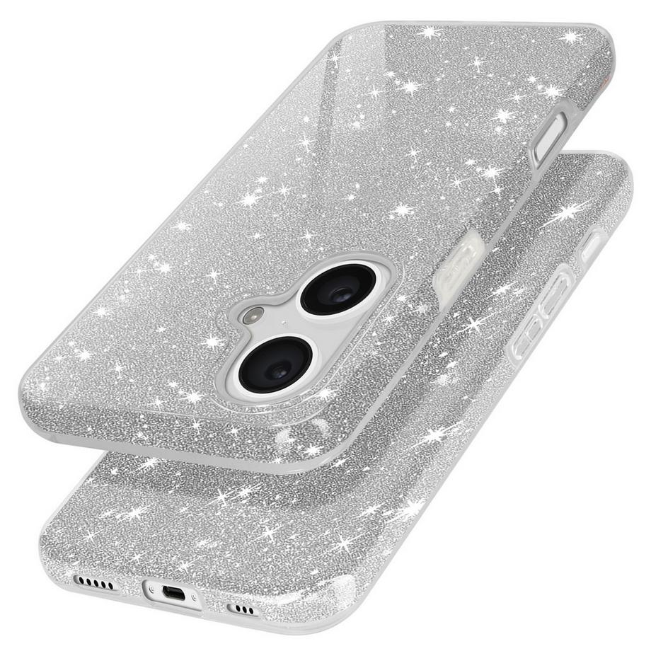 Avizar  Coque Paillette Argent iPhone 16 