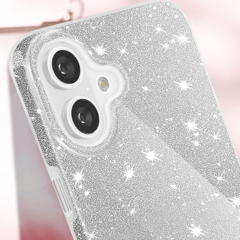Avizar  Coque Paillette Argent iPhone 16 
