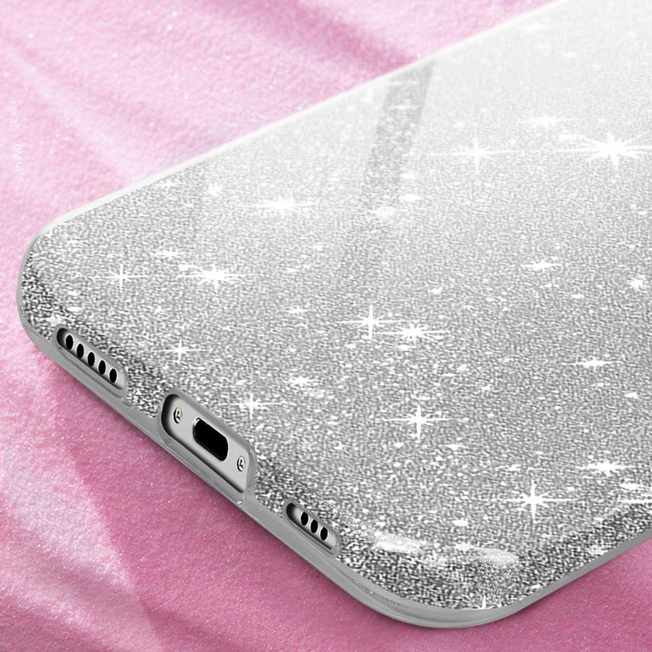 Avizar  Coque Paillette Argent iPhone 16 