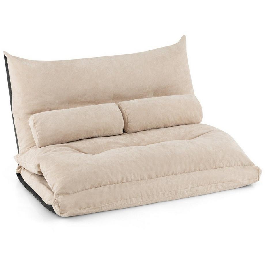 Northix 3 in 1 Klappbares Bodensofa mit Schlaffunktion & Verstellbarer Rückenlehne Beige  