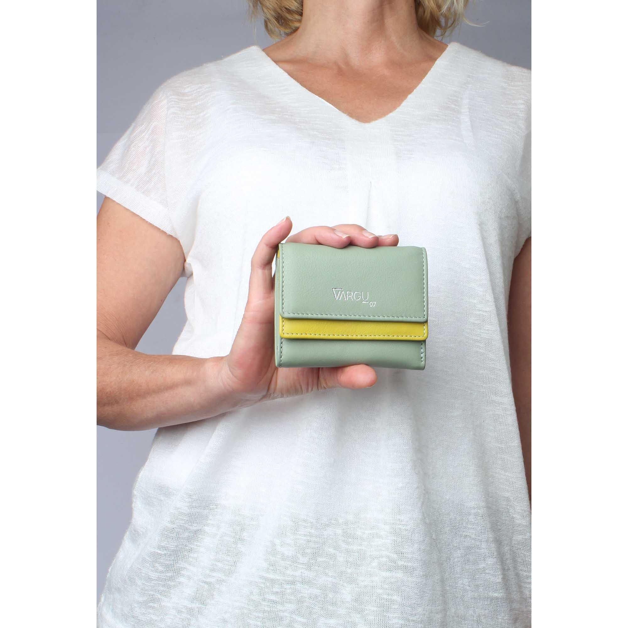 VARGU Ivena 1 Portefeuille en Cuir Véritable  