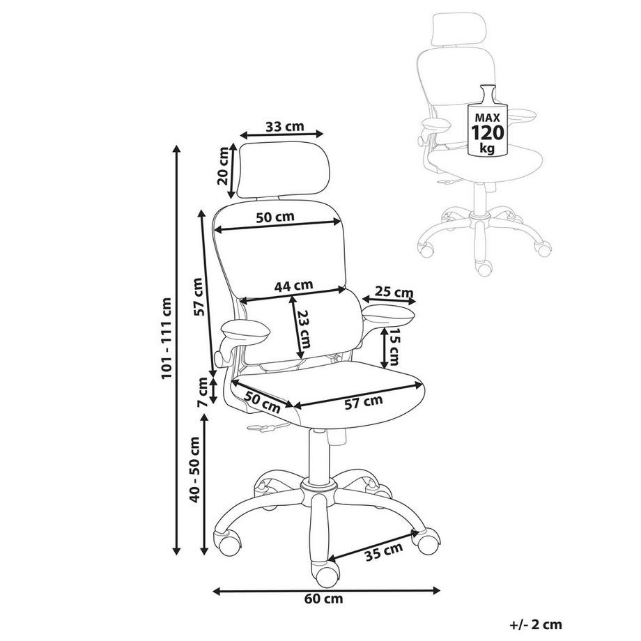 Beliani Chaise de bureau en Tissu maillé Moderne SOLIS  