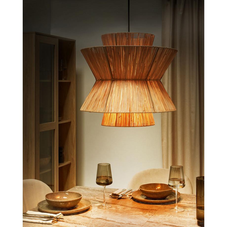 Beliani Lampe suspension en Paille  TELAMBA  