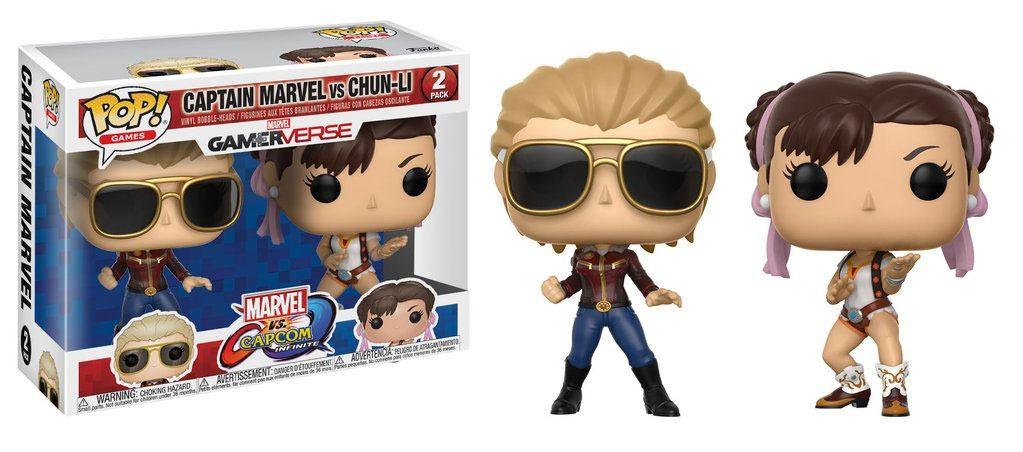 Funko  Marvel vs Capcom Infinite POP! Games Vinyl Figuren erPack Captain Marvel vs ChunLi 