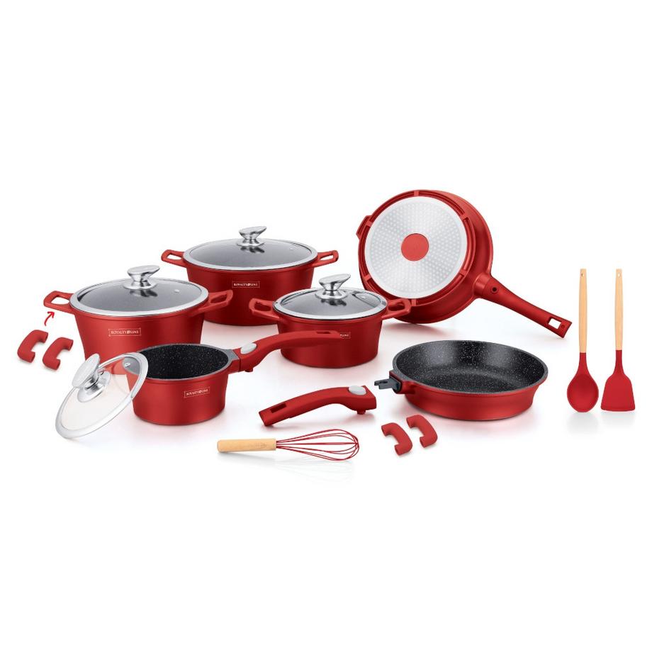 Royalty Line Set da Cucina 6 Pezzi con Rivestimento in Marmo  - Borgogna  