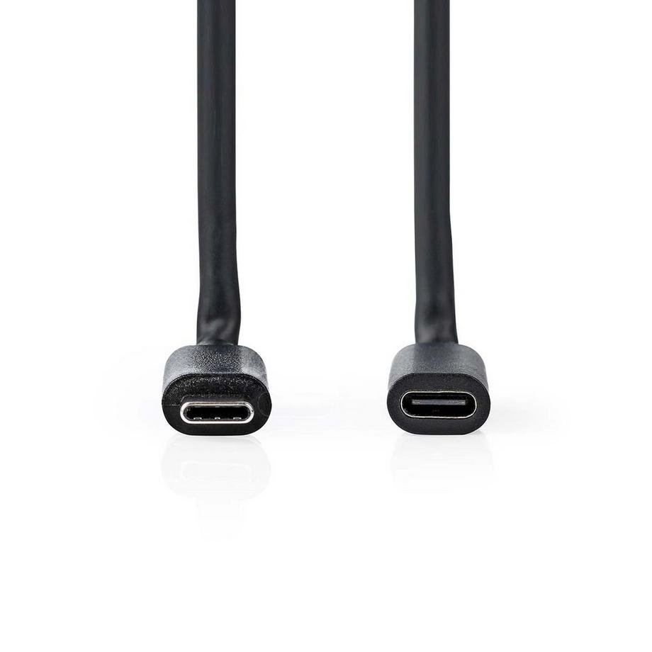 Nedis  USB-Kabel | USB 3.2 Gen 1 | USB-C™ Stecker | USB-C™ Buchse | 60 W | 4K@60Hz | 5 Gbps | Vernickelt | 2,00 m | Rund | PVC | Schwarz | Etikett 