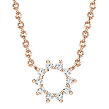 Femme Collier en argent Fleur/Cercle