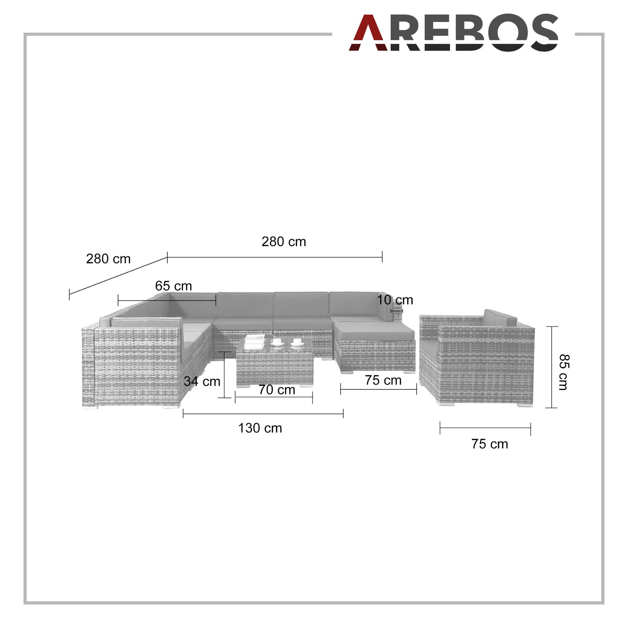 Arebos Polyrattan Gartenmöbel Gartenset Lounge Garnitur Set Sitzgruppe  