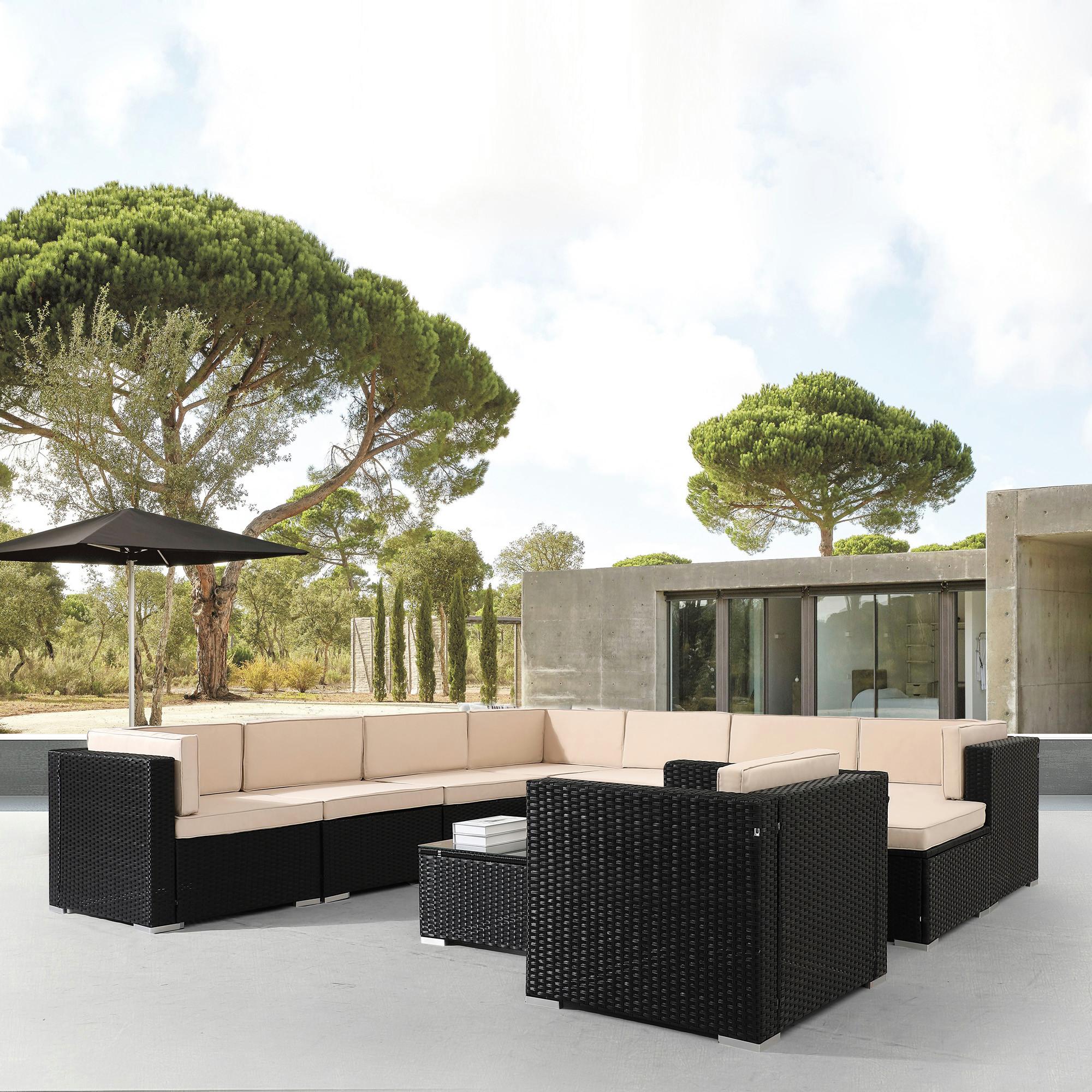 Arebos Polyrattan Mobili da giardino Set per esterni Set di mobili per patio  