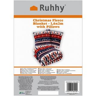 Ruhhy Couverture de Noël 160x200cm avec 2 Taies d'oreiller  