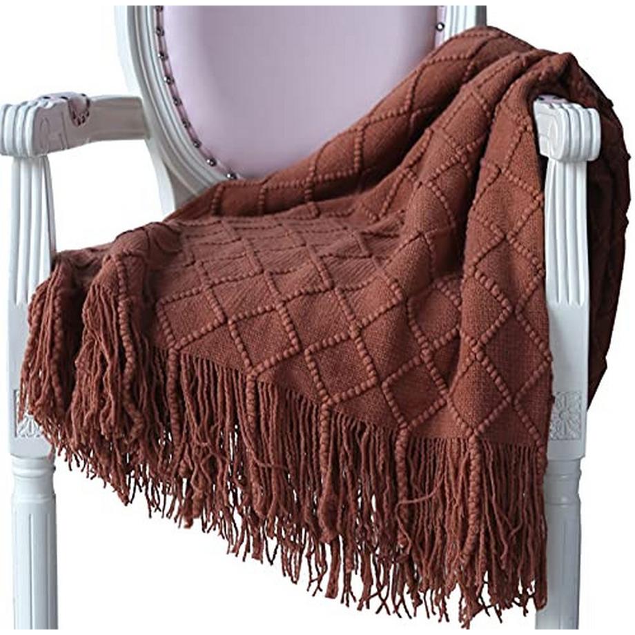 Alopini Coperta in Lana Morbida a Maglia con Nappe  