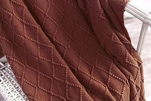 Alopini Coperta in Lana Morbida Lavorata a Maglia con Nappe  