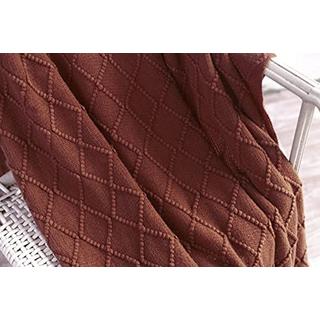 Alopini Coperta in Lana Morbida Lavorata a Maglia con Nappe  